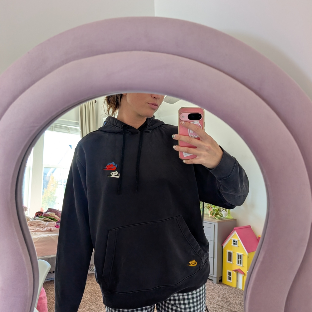 Vintage Nike Sporty Black Hoodie Size XL